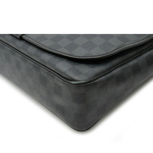 Daniel MM Damier Graphite Leather Black Crossbody Bag - Picture 3 of 8